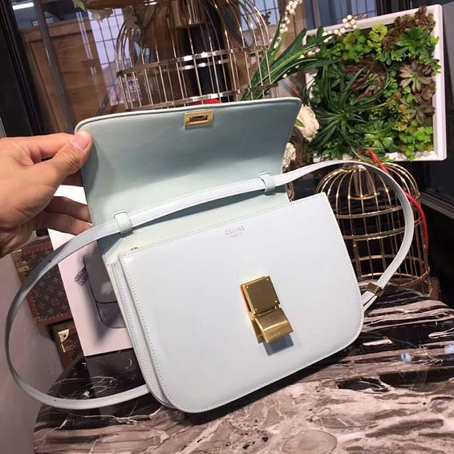 Celine Medium Classic Box Bag Ice Blue