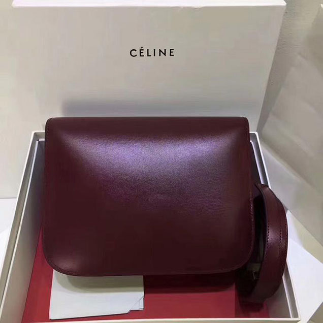 Celine Medium Classic Box Bag Burgundy