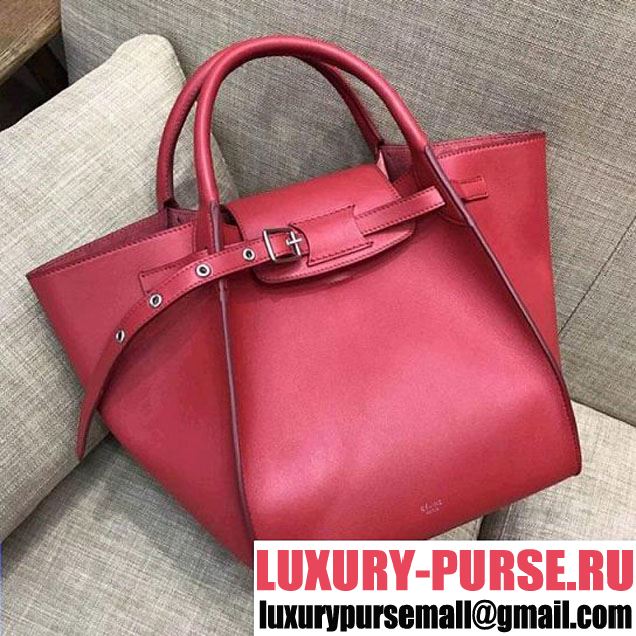 Celine Small Big Bag With Long Strap in Smooth Calfskin Red 2018 (1A021-7120601 )