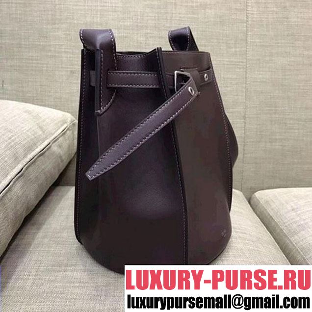 Celine Big Bag Bucket Bag With Long Strap in Smooth Calfskin Dark Burgundy 2018 (1A021-7120611 )