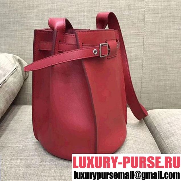 Celine Big Bag Bucket Bag With Long Strap in Smooth Calfskin Red 2018 (1A021-7120614 )