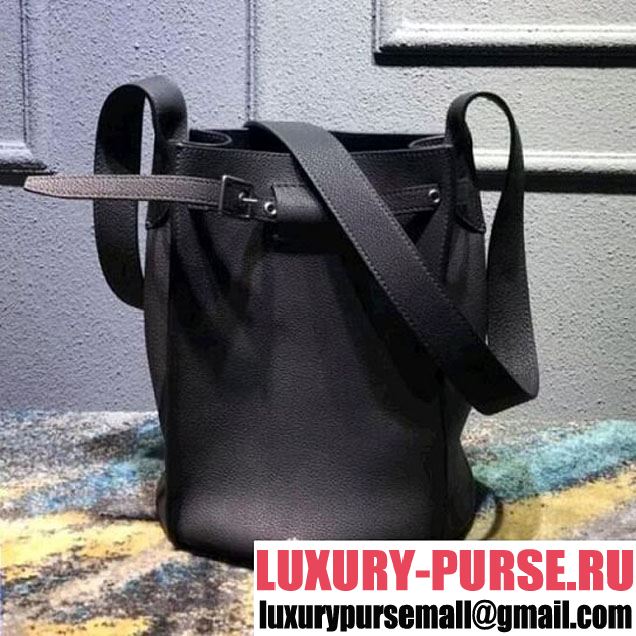 Celine Big Bag Bucket Bag With Long Strap in Grained Calfskin Dark Grey 2018 (OZZ-8011824 )