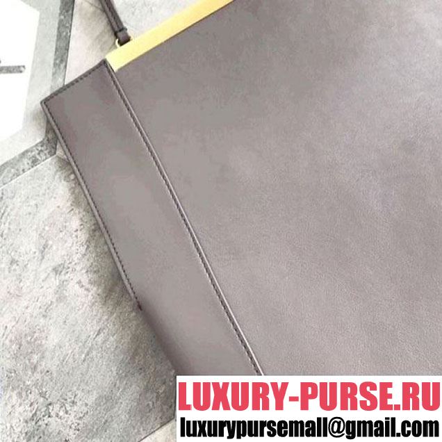 Celine Large Clasp Shopping Bag in Smooth Calfskin Grey (ALI-8012627 )