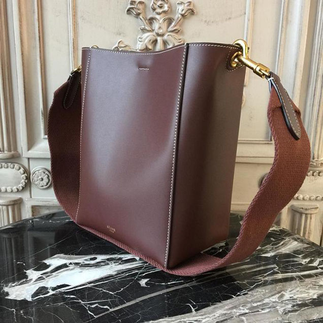 Celine Seau Sangle 20cm Small Bag Soft Grained Calfskin Leather Spring Summer 2018 Collection Burgundy