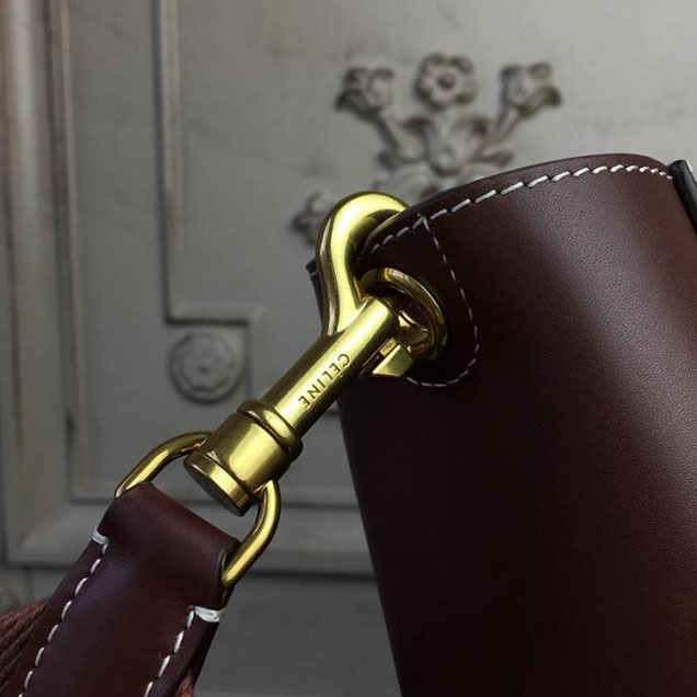 Celine Seau Sangle 20cm Small Bag Soft Grained Calfskin Leather Spring Summer 2018 Collection Burgundy