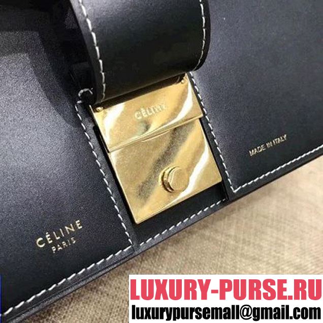 Celine Small Tab Bag in Satinated Natural Calfskin Deep Green 2018 (1A021-8030215 )