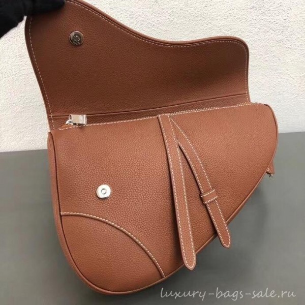 Dior Grained Calfskin Saddle Shoulder Belt Bag Brown 2019