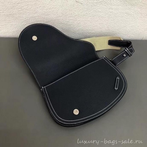 Dior DIOR X KAWS Grained Calfskin Pouch Saddle Shoulder Bag Navy Blue 2019