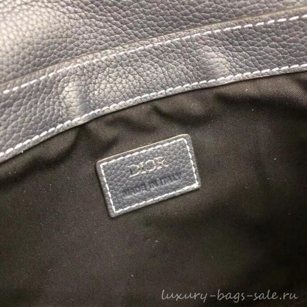 Dior DIOR X KAWS Grained Calfskin Pouch Saddle Shoulder Bag Navy Blue 2019