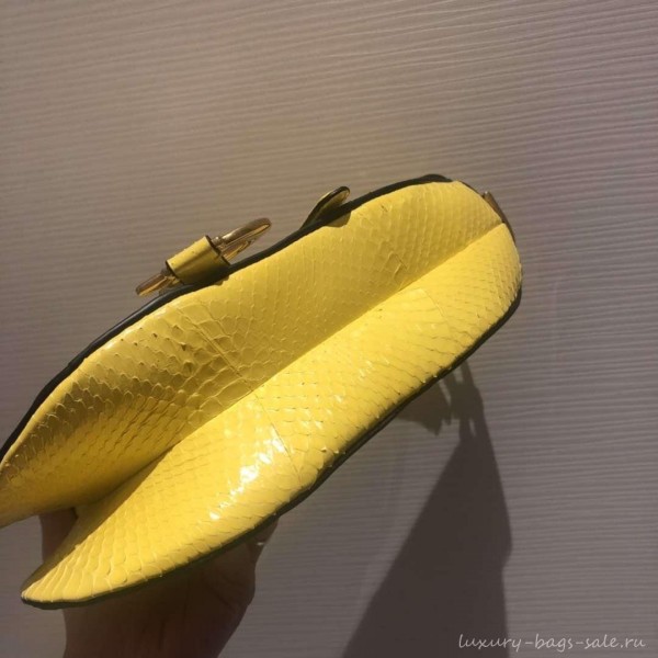 Dior Python Saddle Bag Yellow 2019