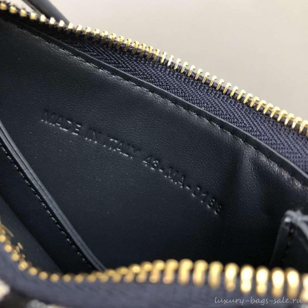 Dior Oblique Jacquard Canvas Saddle Zipped Purse Blue 2019