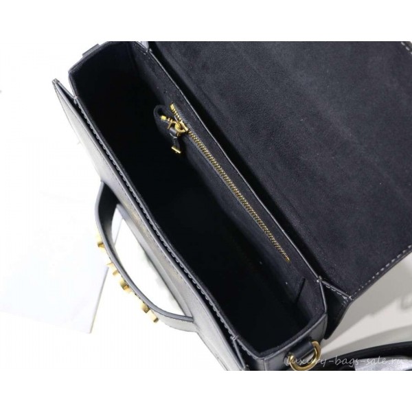 DIOR DIO(R)EVOLUTION FLAP BAG black/gold