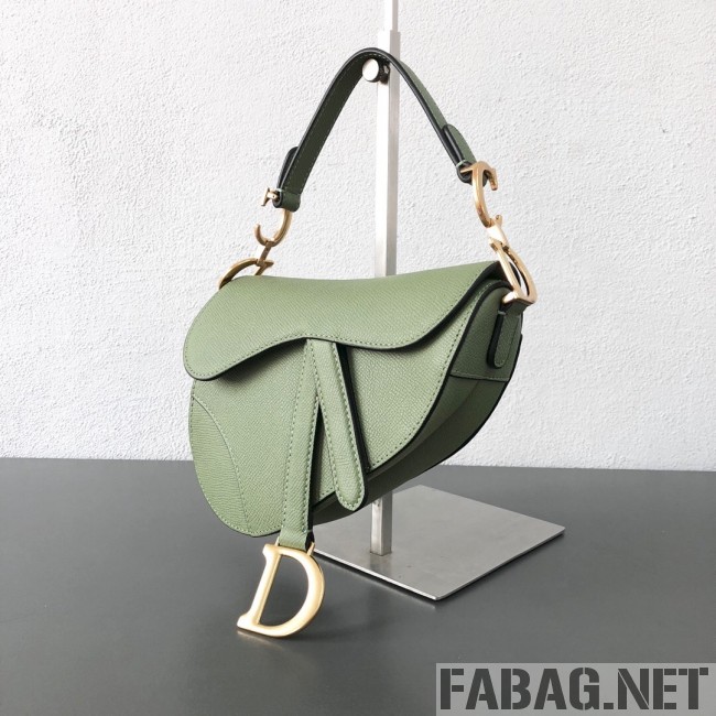 Dior Saddle Bag in Grained Leather Green Tea 2019 (WEIP-9031615 )