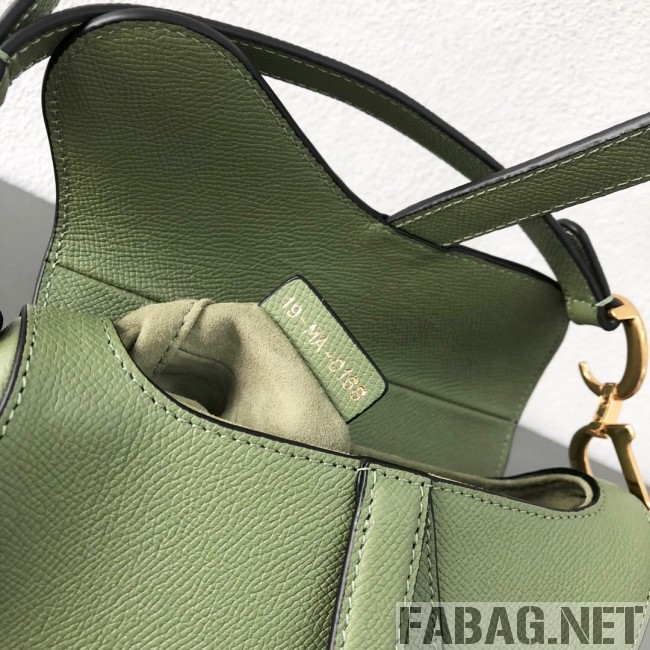Dior Saddle Bag in Grained Leather Green Tea 2019 (WEIP-9031615 )