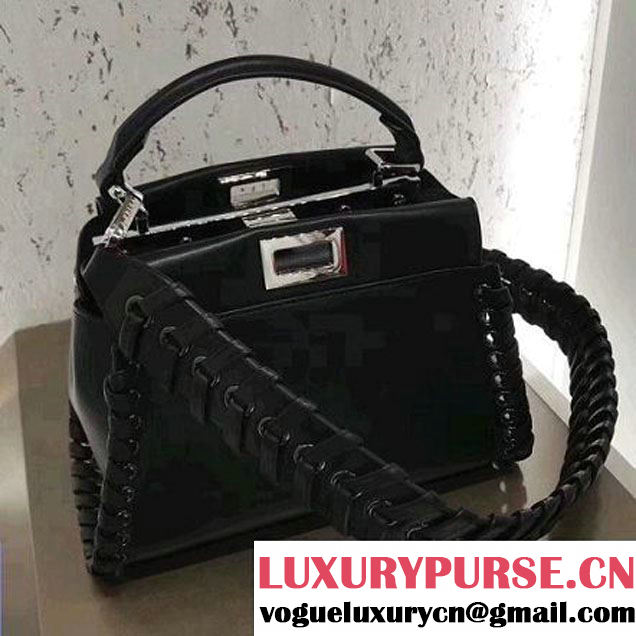 Fendi Peekaboo Mini Bag in Nappa Leather with Weaving Black (AFEI-8030907 )