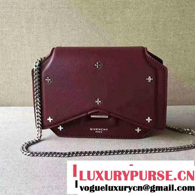 Givenchy Bow-Cut Chain Bag In Smooth Calfskin Burgundy 2017 (YZ-7032513 )