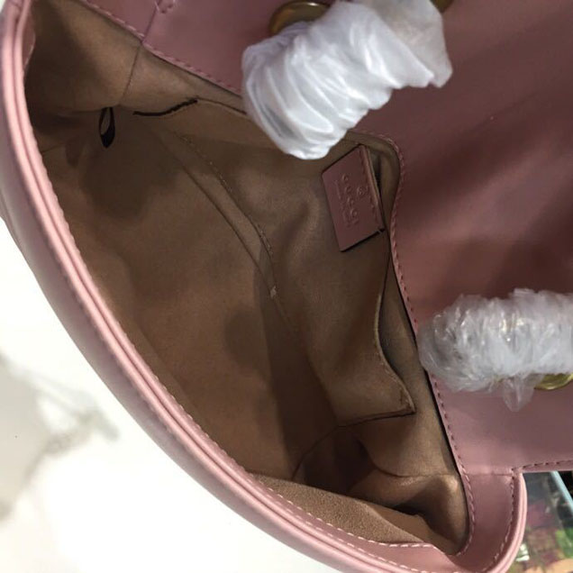 Gucci Marmont Matelasse Shoulder Bag 22cm 443497 Calfskin Leather Spring Summer 2018 Collection Dusty Pink