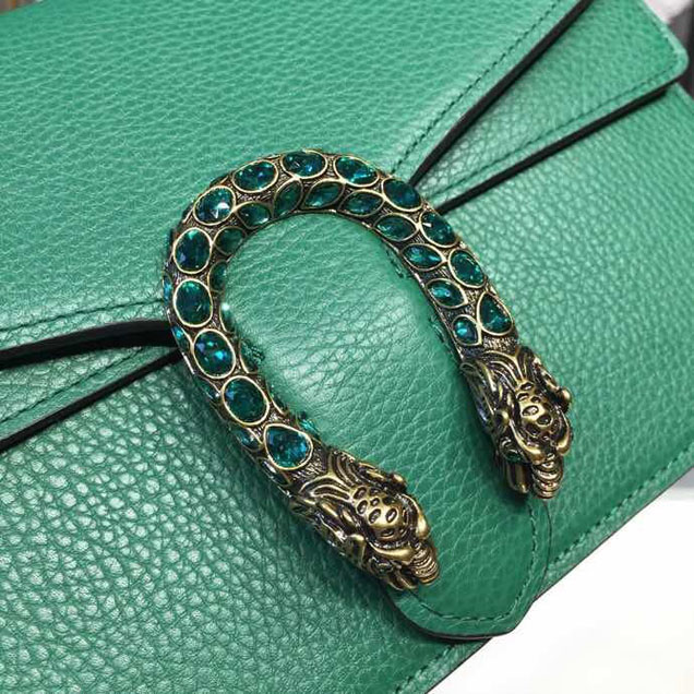Gucci Dionysus Crystal Shoulder Bag 28cm 400249 Calfskin Leather Spring Summer 2018 Collection Green