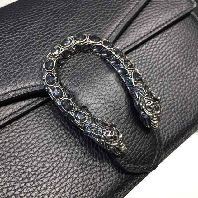 Gucci Dionysus Crystal Shoulder Bag 28cm 400249 Calfskin Leather Spring Summer 2018 Collection Black