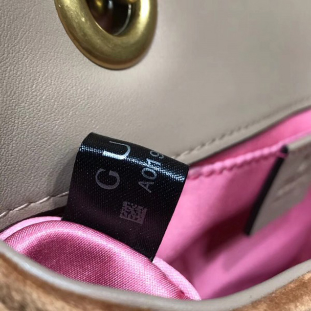 Gucci GG Marmont Matelassé Chevron Mini Chain Shoulder Bag 446744 Velvet Taupe 2018
