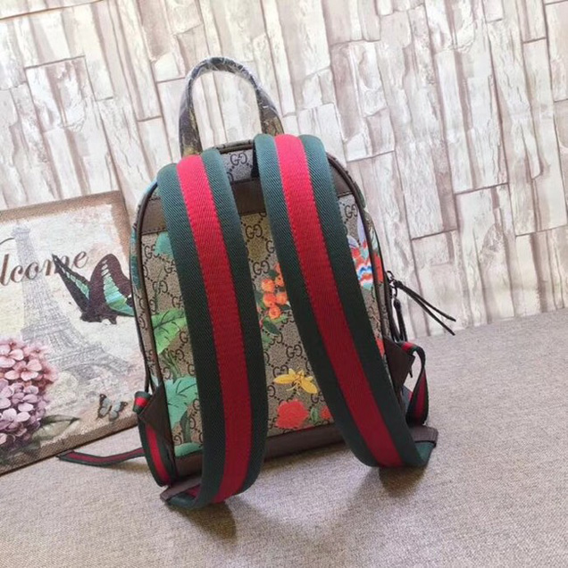 Gucci GG Supreme backpack Flower and bird 427042-1 Brown