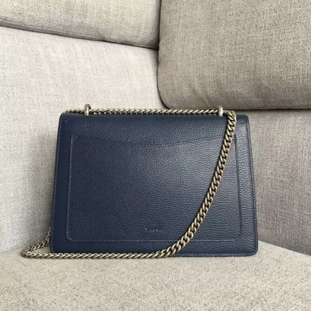Gucci Dionysus Leather Medium Shoulder Bag 403348 Dark Blue  2018 Collection