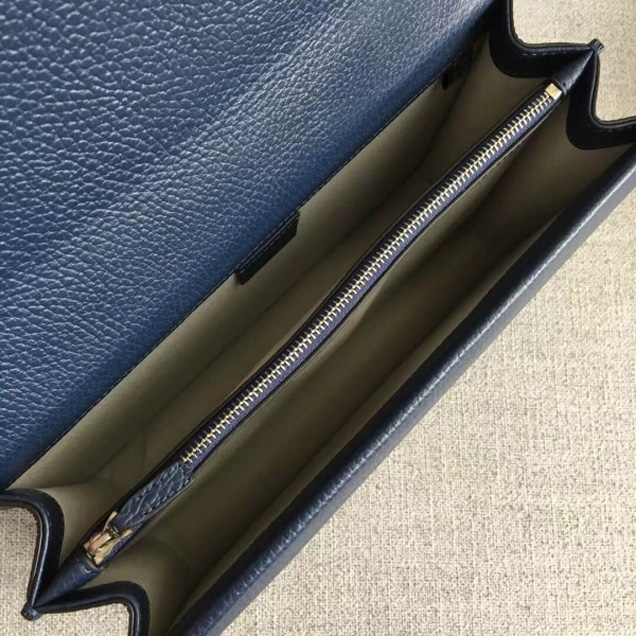 Gucci Dionysus Leather Medium Shoulder Bag 403348 Dark Blue  2018 Collection