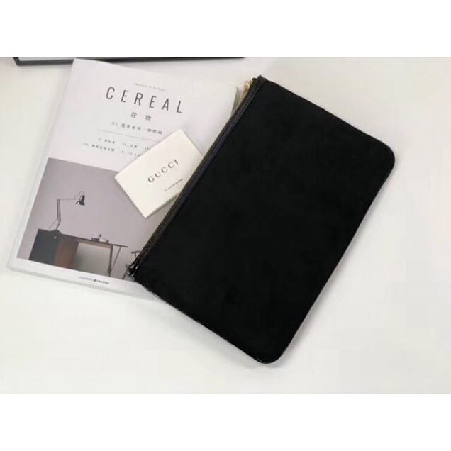 Gucci Ophidia Suede and Patent Leather Pouch 157551 Black 2018  Collection