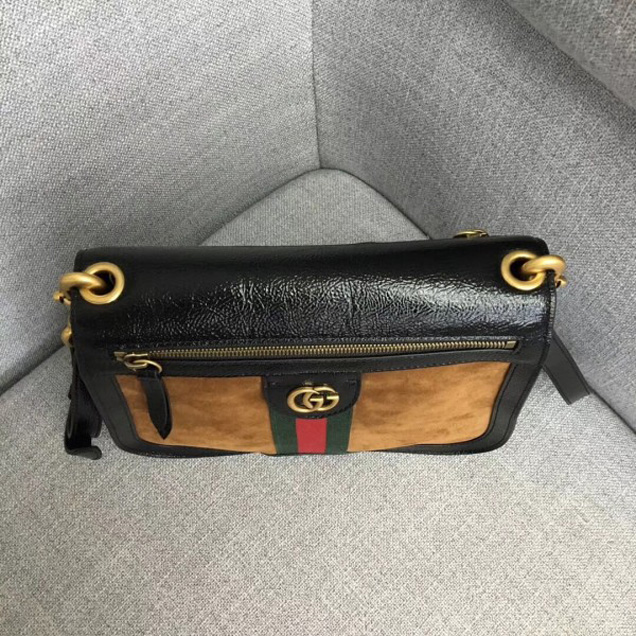 Gucci Ophidia Messenger Bag in Suede and Patent Leather 523368 2018 Collection