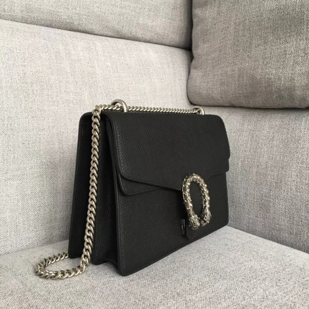 Gucci Dionysus Leather Medium Shoulder Bag 403348 Black 2018 Collection