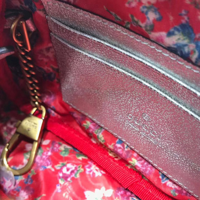 Gucci Laminated Leather Mini Bag 534951 Silver