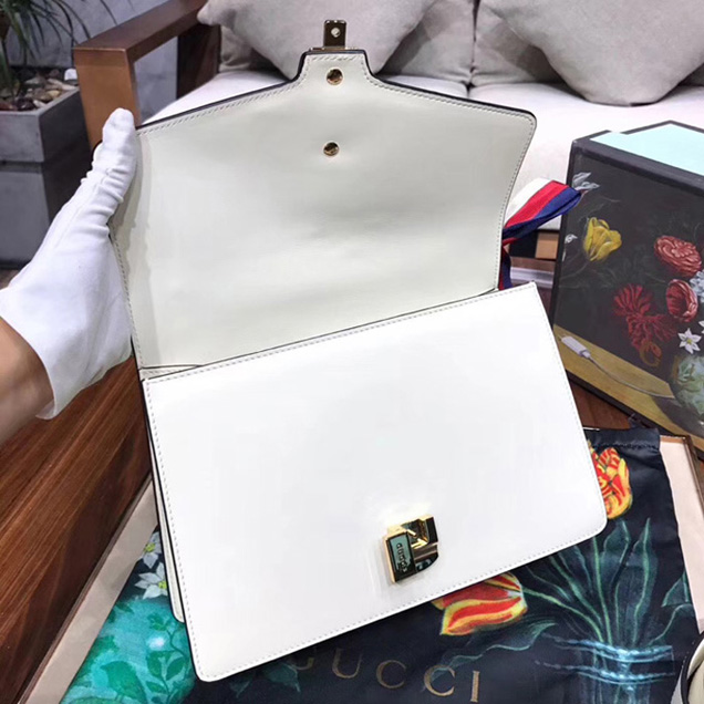 Gucci Sylvie Small Shoulder Bag 421882 White