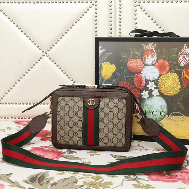 Gucci Ophidia Small GG Shoulder Bag 550622 Brown