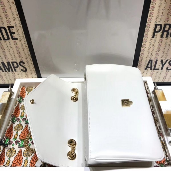 Gucci Rajah Leather Medium Shoulder Bag 537241 White 2018 Collection