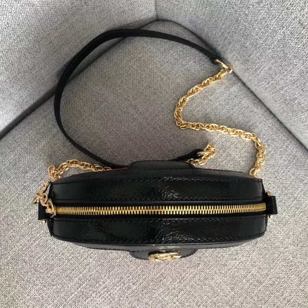 Gucci Suede Ophidia Mini Round Shoulder Bag 550618 Red/Black 2018 Collection