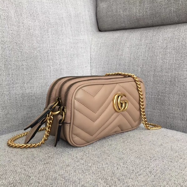Gucci GG Marmont Mini Chain Bag 546581 Dusty Pink 2018