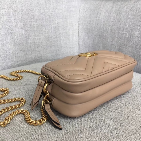 Gucci GG Marmont Mini Chain Bag 546581 Dusty Pink 2018