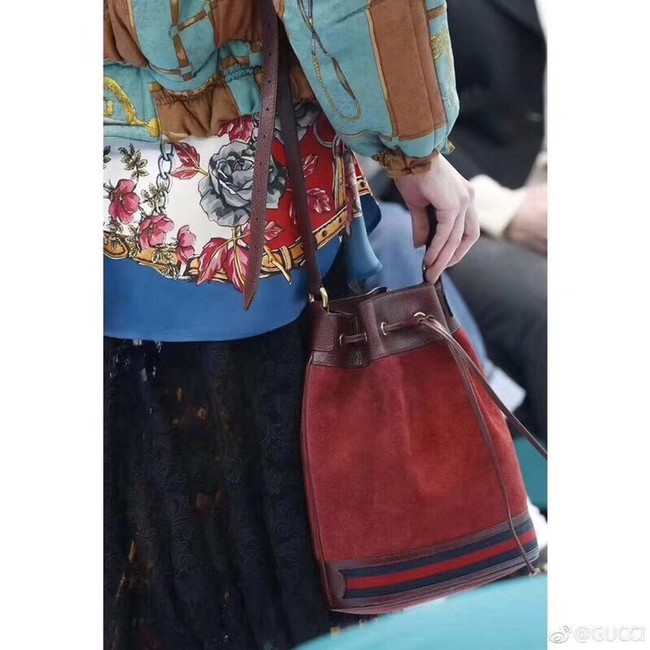 Gucci GG canvas Shoulder Bag 540457 red suede 