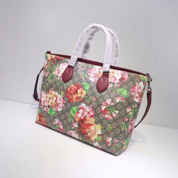 Gucci GG Supreme Tote with Bloom Print 453705 Pink 2018