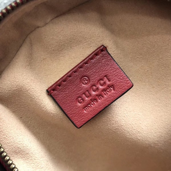 Gucci GG Marmont Mini Round Shoulder Bag 550154 Red 2018