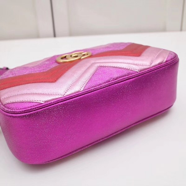 Gucci GG Marmont Small Matelassé Shoulder Bag 447632 Pink/Red 2018