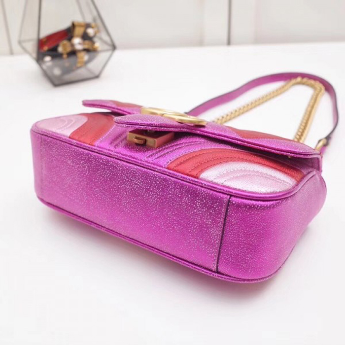 Gucci GG Marmont Mini Matelasse Bag 446744 Pink Red 2018