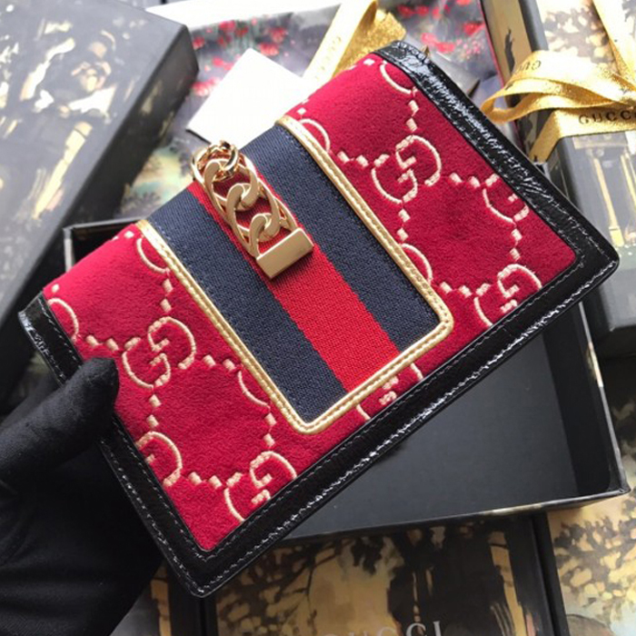 Gucci Sylvie Velvet Chain Bag 494642 Red 2018