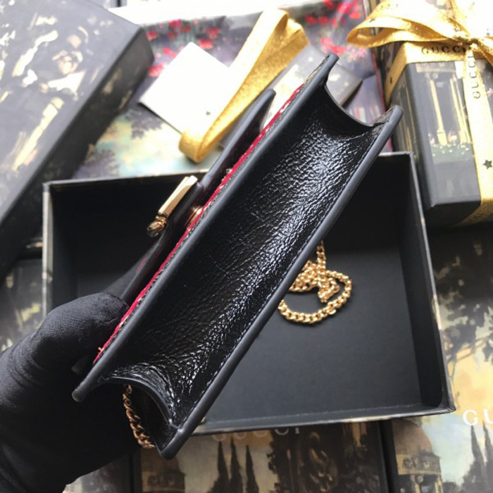 Gucci Sylvie Velvet Mini Chain Bag 494646 Red 2018