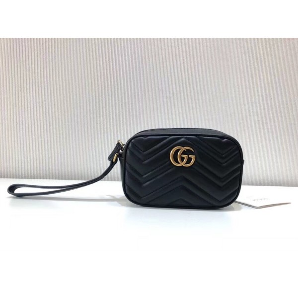 Gucci GG Marmont Matelassé Clutch 443438 Black 2018