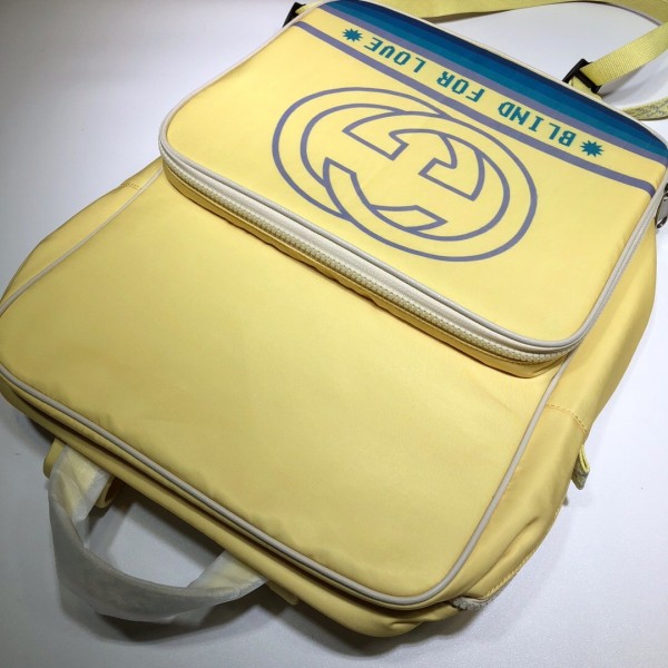 Gucci Medium Backpack with Interlocking G Print 536724 Yellow 2018