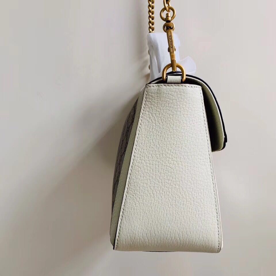 Gucci GG Marmont small top handle bag 498110 white 
