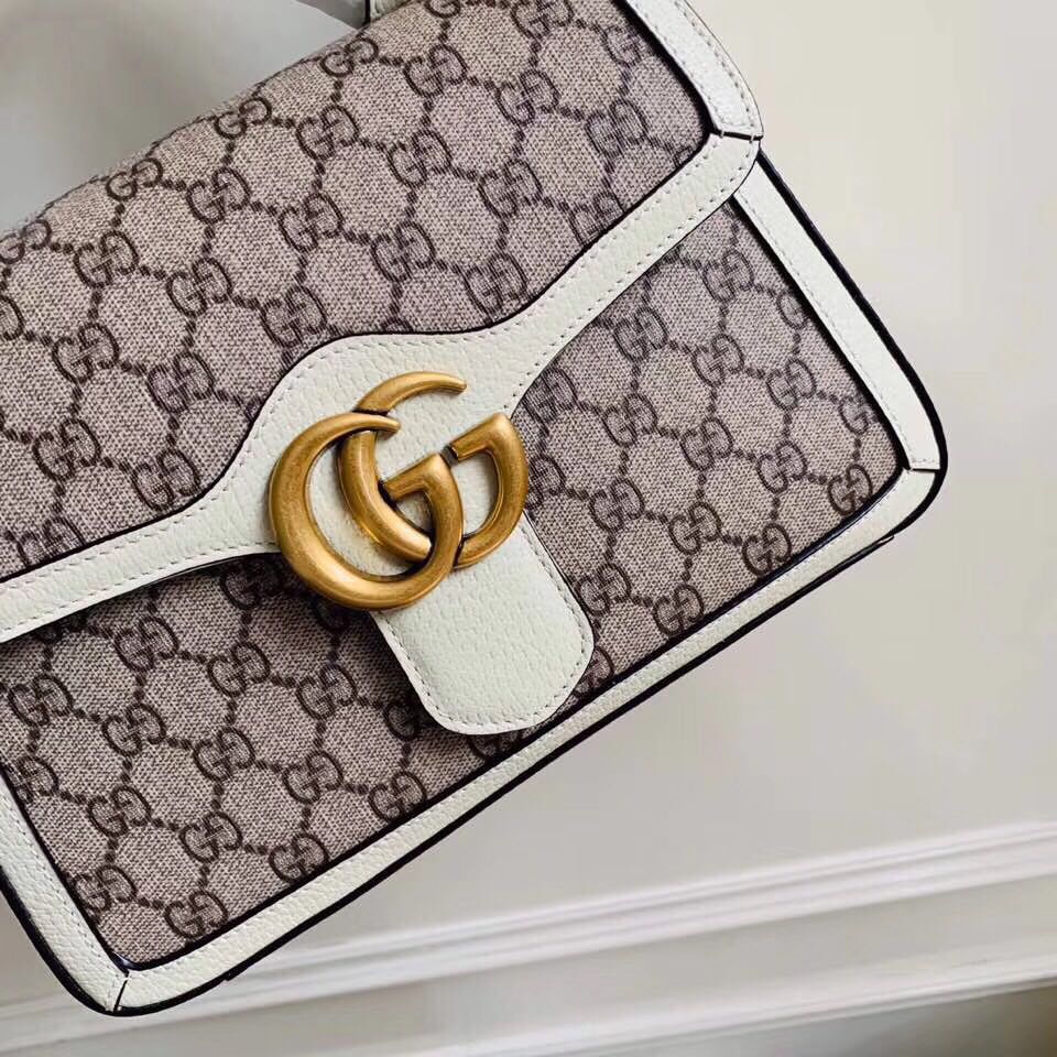 Gucci GG Marmont small top handle bag 498110 white 