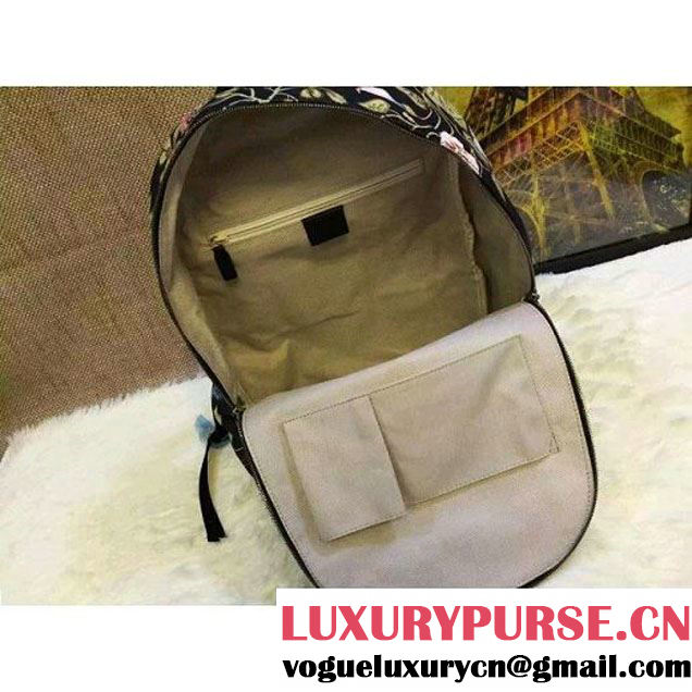 Gucci Black Flowers Fabric Backpack 2016 (HL-6040723 )