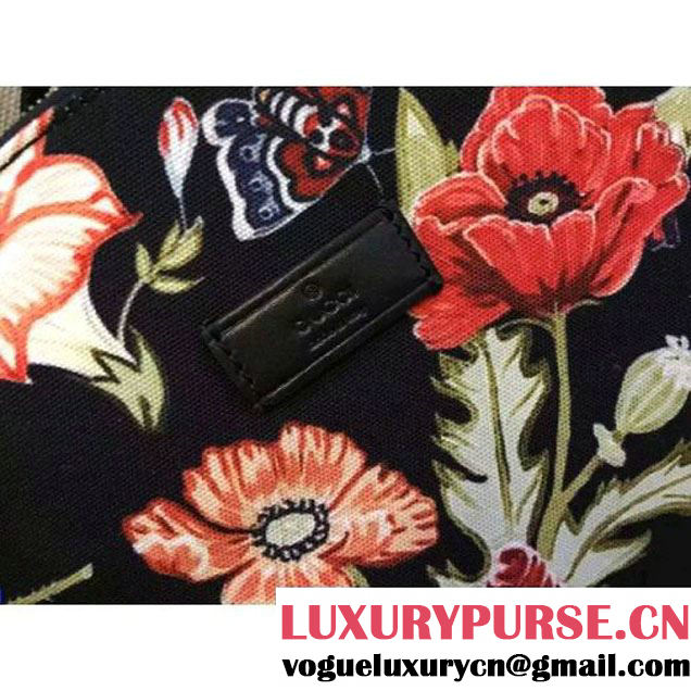 Gucci Black Flowers Fabric Backpack 2016 (HL-6040723 )